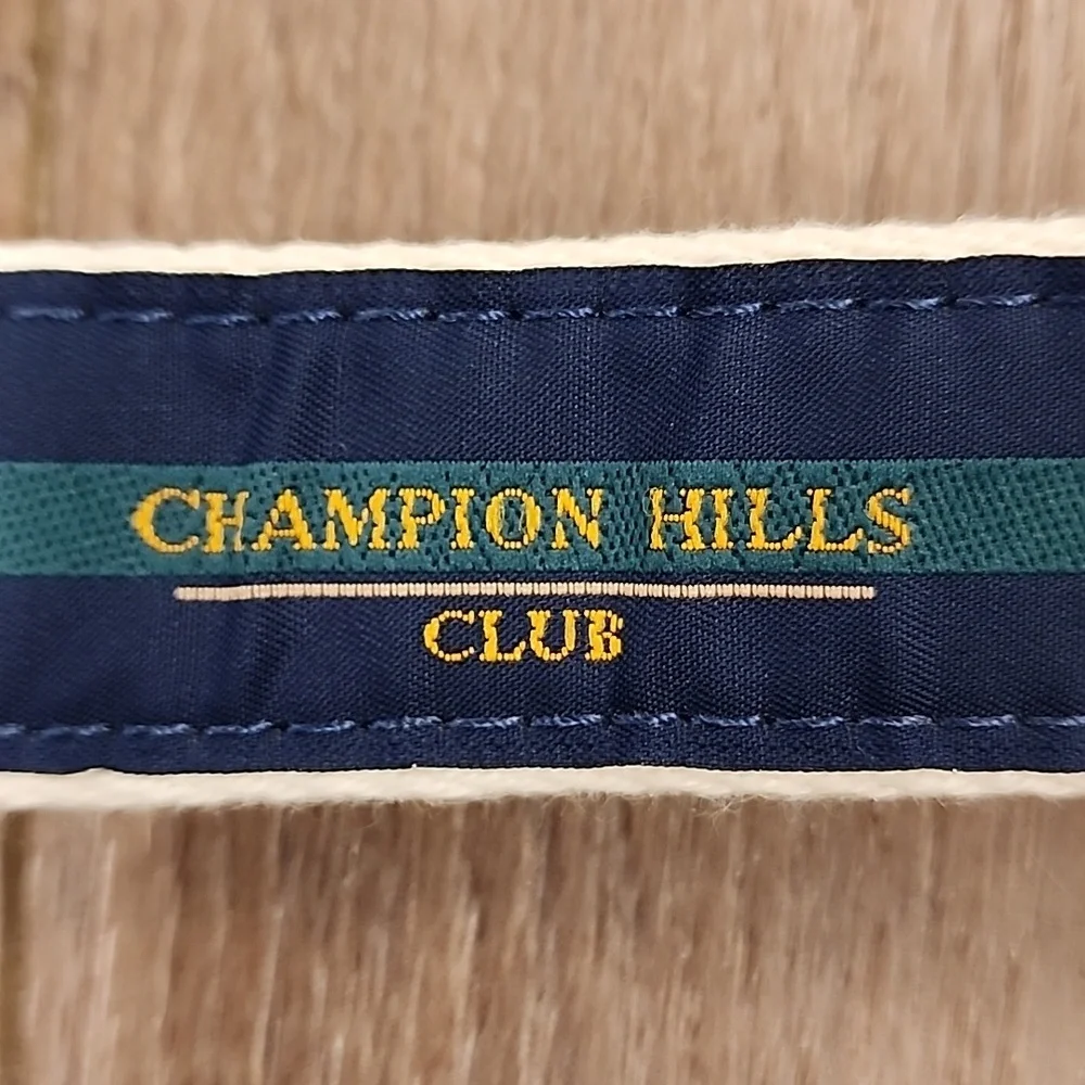 Vintage YRI Ribbon Belt Champion Hills Club Golf Country Club Preppy size Medium
